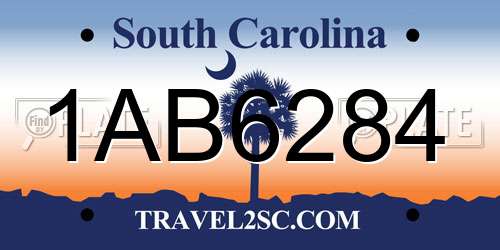 1AB6284 South Carolina License Plate