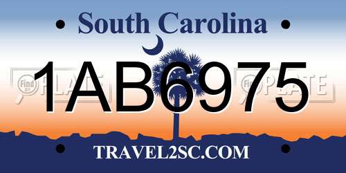 1AB6975 South Carolina License Plate