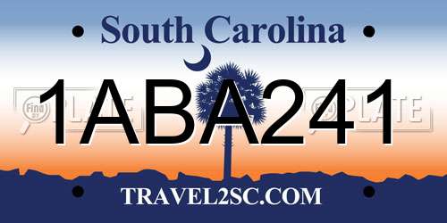 1ABA241 South Carolina License Plate