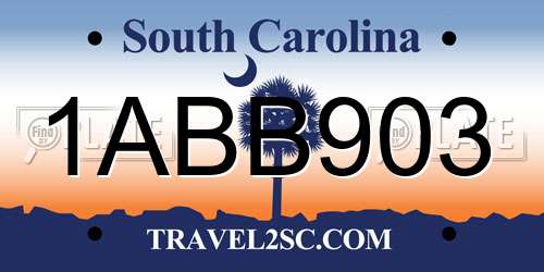 1ABB903 South Carolina License Plate
