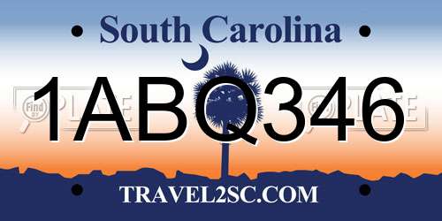 1ABQ346 South Carolina License Plate