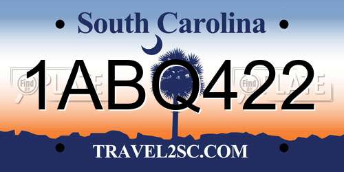 1ABQ422 South Carolina License Plate