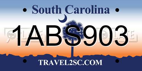 1ABS903 South Carolina License Plate