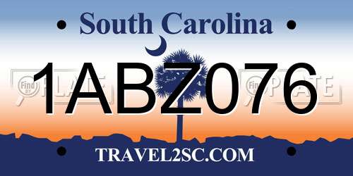 1ABZ076 South Carolina License Plate