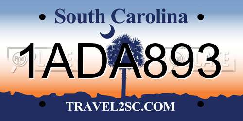 1ADA893 South Carolina License Plate