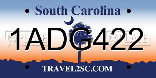 1ADG422 South Carolina License Plate