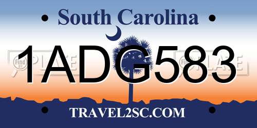 1ADG583 South Carolina License Plate