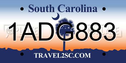 1ADG883 South Carolina License Plate