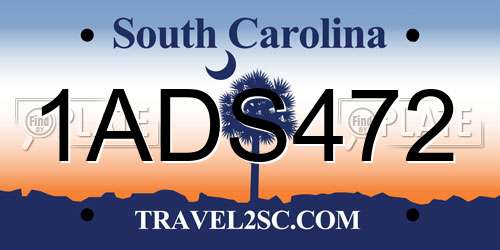 1ADS472 South Carolina License Plate