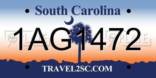 1AG1472 South Carolina License Plate