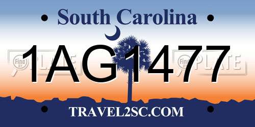 1AG1477 South Carolina License Plate