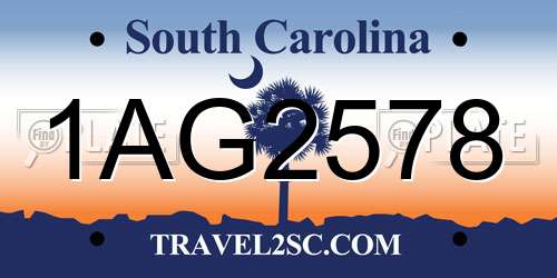 1AG2578 South Carolina License Plate