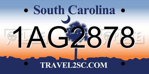 1AG2878 South Carolina License Plate