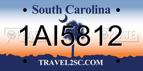 1AI5812 South Carolina License Plate