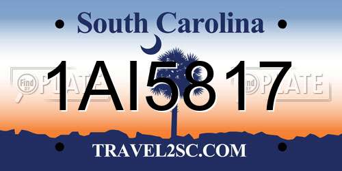 1AI5817 South Carolina License Plate