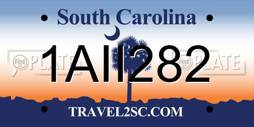 1AII282 South Carolina License Plate
