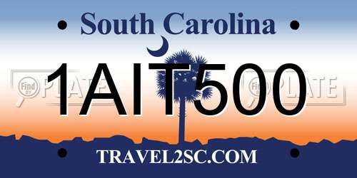 1AIT500 South Carolina License Plate
