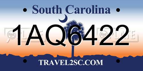 1AQ6422 South Carolina License Plate