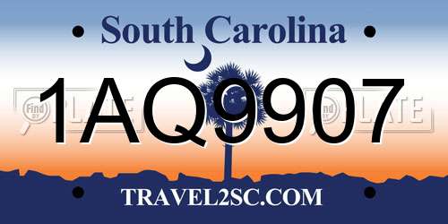 1AQ9907 South Carolina License Plate