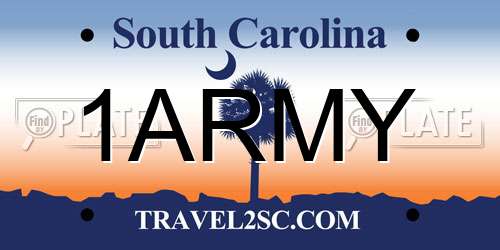 1ARMY South Carolina License Plate