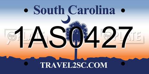 1AS0427 South Carolina License Plate