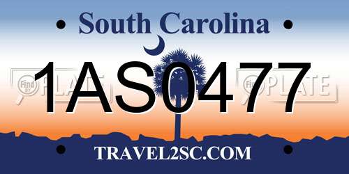 1AS0477 South Carolina License Plate