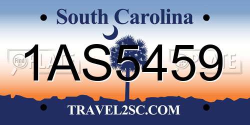 1AS5459 South Carolina License Plate