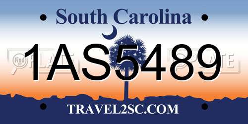 1AS5489 South Carolina License Plate