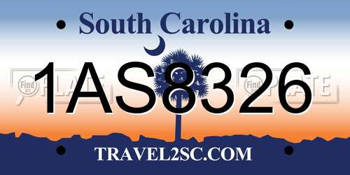 1AS8326 South Carolina License Plate