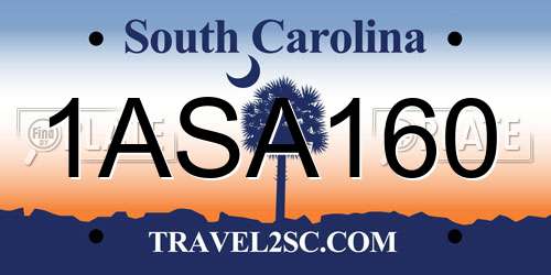1ASA160 South Carolina License Plate