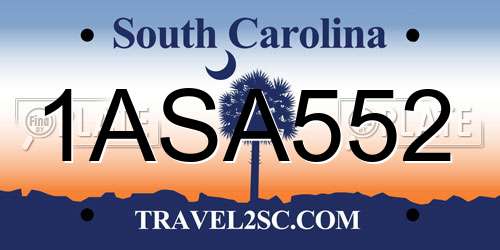 1ASA552 South Carolina License Plate