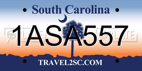 1ASA557 South Carolina License Plate