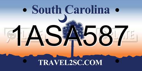 1ASA587 South Carolina License Plate