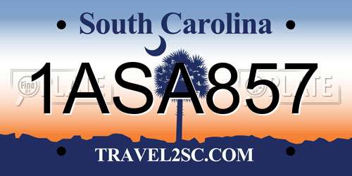 1ASA857 South Carolina License Plate