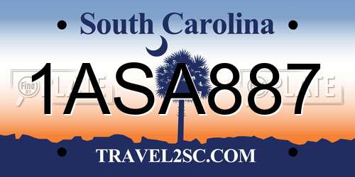 1ASA887 South Carolina License Plate
