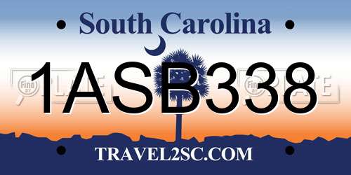1ASB338 South Carolina License Plate