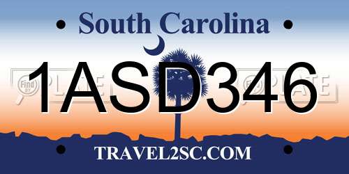 1ASD346 South Carolina License Plate