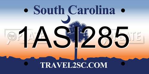 1ASI285 South Carolina License Plate