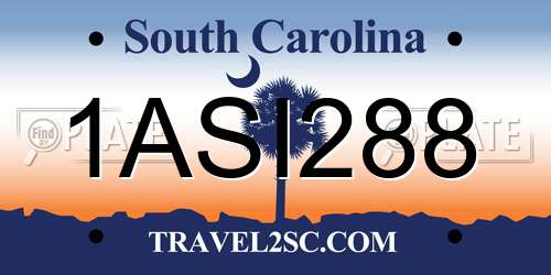 1ASI288 South Carolina License Plate