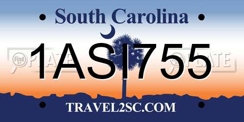 1ASI755 South Carolina License Plate
