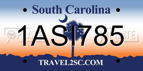 1ASI785 South Carolina License Plate