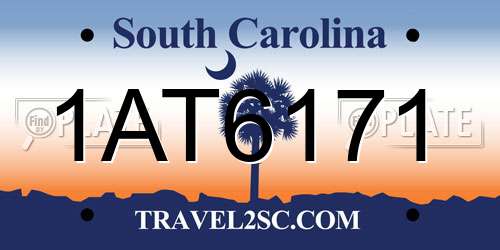 1AT6171 South Carolina License Plate