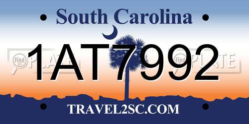 1AT7992 South Carolina License Plate