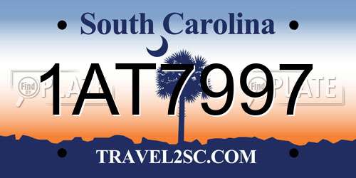 1AT7997 South Carolina License Plate
