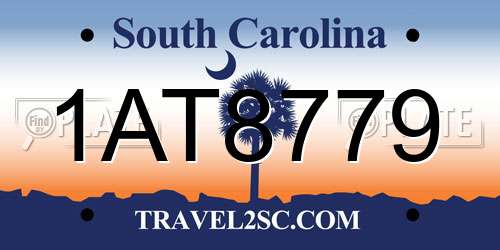 1AT8779 South Carolina License Plate
