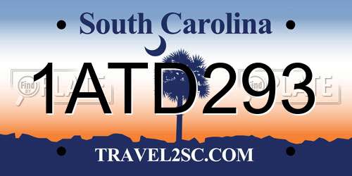 1ATD293 South Carolina License Plate