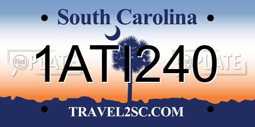 1ATI240 South Carolina License Plate
