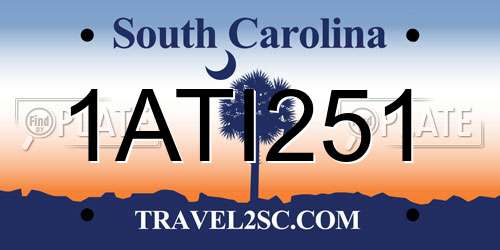 1ATI251 South Carolina License Plate