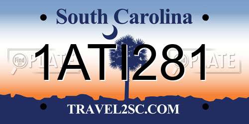 1ATI281 South Carolina License Plate