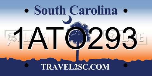 1ATO293 South Carolina License Plate